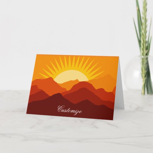 Woestijnbergen Sunset Thunder_Cove Feestdagen Kaart (Voorkant)