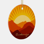 Woestijnbergen Sunset Thunder_Cove Keramisch Ornament (Rechts)
