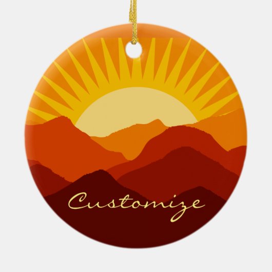 Woestijnbergen Sunset Thunder_Cove Keramisch Ornament (Achterkant)