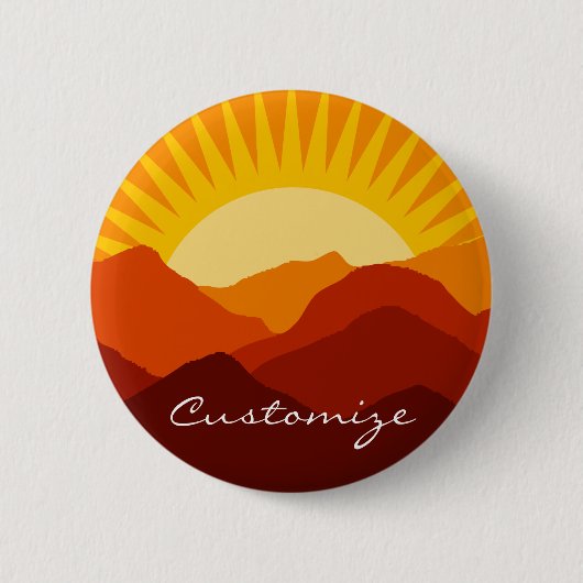 Woestijnbergen Sunset Thunder_Cove Ronde Button 5,7 Cm (Voorkant)