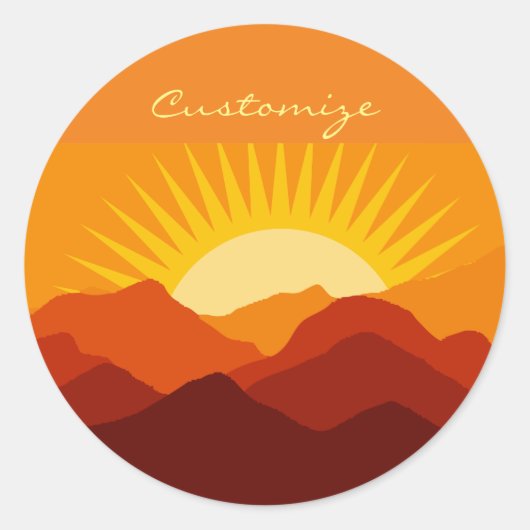 Woestijnbergen Sunset Thunder_Cove Ronde Sticker (Voorkant)