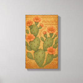 Woestijnbloei - Cactus Boho Canvas Art
