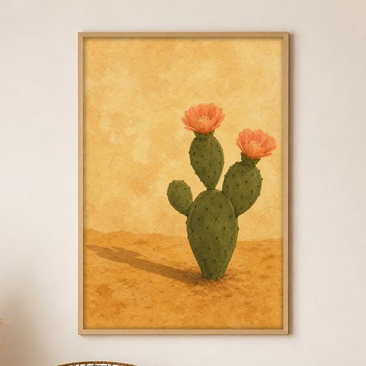 Woestijnbloei Gouache Boho Kunstposter Poster
