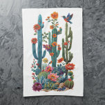 Woestijnbloei Theedoek<br><div class="desc">Geef uw keuken de levendige geest van de woestijn met onze Desert Blooms keukenhanddoek. Met een prachtig scala aan woestijnflora en fauna wordt het ontwerp tot leven gebracht met gestructureerde draden en een geborduurde uitstraling die worden overgedragen in de print, waarbij functionaliteit wordt gecombineerd met kunstige elegantie. Perfect voor het...</div>