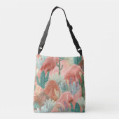 Woestijnbloei Zonsondergang met Cactus Tuin Crossbody Tas (Achterkant)