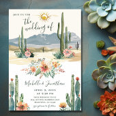 woestijnbloeiende cactus Alles in één bruiloft Kaart