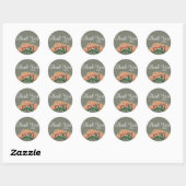 Woestijnbloeiende cactus bruiloft dank u Script Ronde Sticker (Vel)