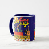 Woestijnbloem Fiesta navyblauw Mok (Voorkant links)