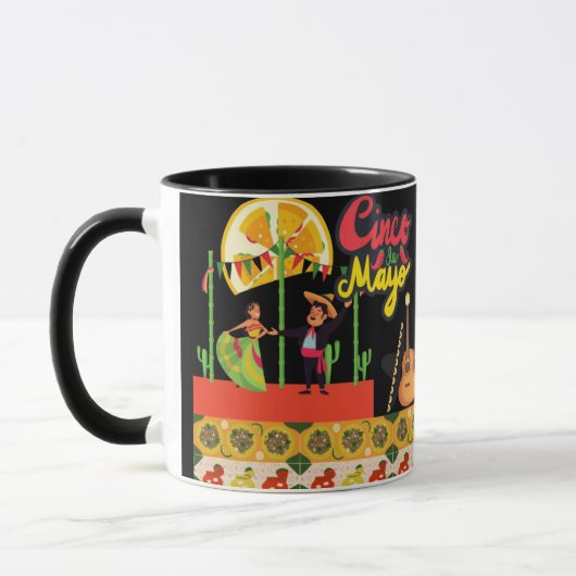 Woestijnbloem Fiesta zwart  Mok (Links)