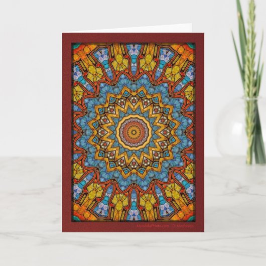 Woestijnbloem Mandala Feestdagen Kaart (Voorkant)