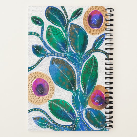 woestijnbloem, met jouw naam, waterverf notitieboek (Achterkant)