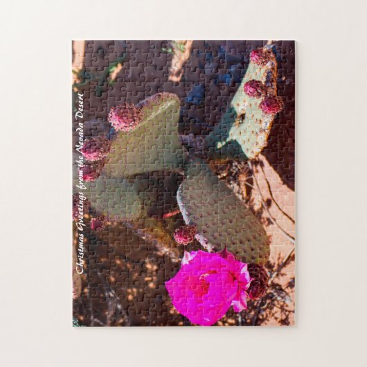 Woestijnbloem Nevada. Kerstgroeten Legpuzzel (Verticaal)
