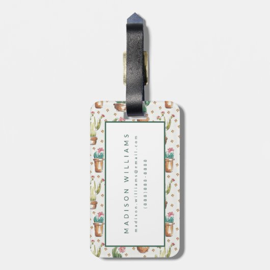 Woestijnbloem Stap | Blossom Pattern Bagagelabel (Achterkant verticaal)