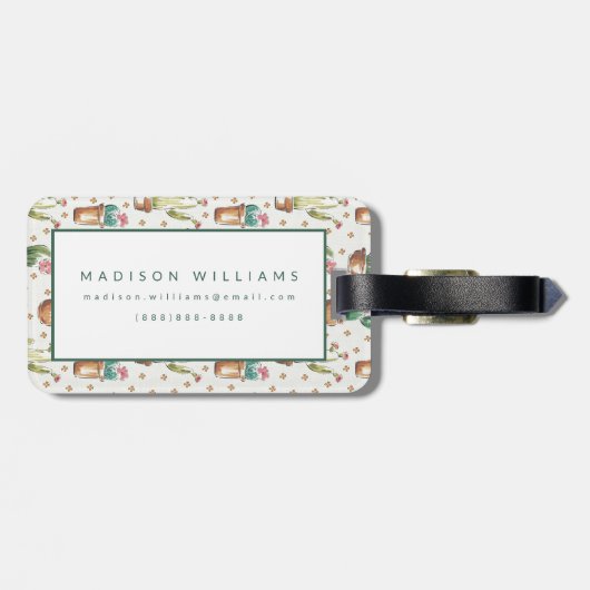 Woestijnbloem Stap | Blossom Pattern Bagagelabel (Achterkant horizontaal)