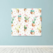 Woestijnbloem Stap | Blossom Pattern Canvas Afdruk (Insitu (Houten vloer))