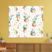 Woestijnbloem Stap | Blossom Pattern Canvas Afdruk (Insitu (Woonkamer))