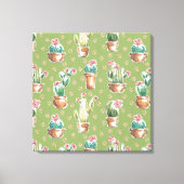 Woestijnbloem Stap | Groen patroon Canvas Afdruk (Voorkant)