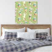 Woestijnbloem Stap | Groen patroon Canvas Afdruk (Insitu (Slaapkamer))