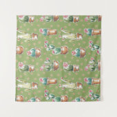 Woestijnbloem Stap | Groen patroon Wandkleed (Voorkant)