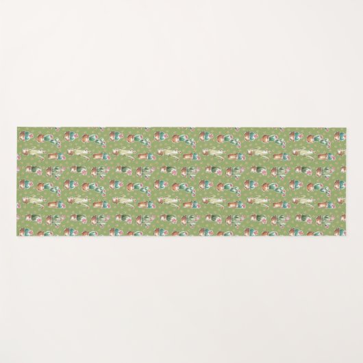 Woestijnbloem Stap | Groen patroon Yogamat (Voorkant (horizontaal))