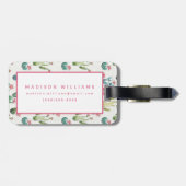 Woestijnbloem Stap | Roze patroon Bagagelabel (Achterkant horizontaal)