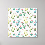 Woestijnbloem Stap | Roze patroon Canvas Afdruk (Voorkant)