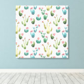 Woestijnbloem Stap | Roze patroon Canvas Afdruk (Insitu (Houten vloer))