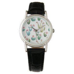 Woestijnbloem Stap   Roze patroon Horloge