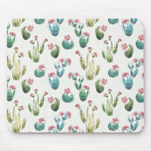 Woestijnbloem Stap | Roze patroon Muismat (Voorkant)