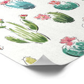 Woestijnbloem Stap | Roze patroon Poster (Hoek)