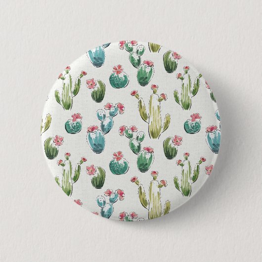 Woestijnbloem Stap | Roze patroon Ronde Button 5,7 Cm (Voorkant)
