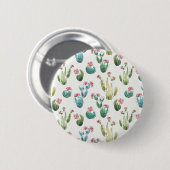 Woestijnbloem Stap | Roze patroon Ronde Button 5,7 Cm (Voorkant /achterkant)