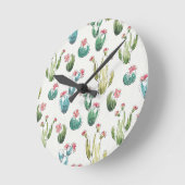 Woestijnbloem Stap | Roze patroon Ronde Klok (Hoek)