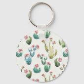 Woestijnbloem Stap | Roze patroon Sleutelhanger (Voorkant)