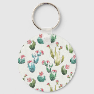 Woestijnbloem Stap   Roze patroon Sleutelhanger