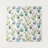 Woestijnbloem Stap | Roze patroon Wandkleed (Voorkant (horizontaal))