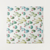 Woestijnbloem Stap | Roze patroon Wandkleed (Voorkant)