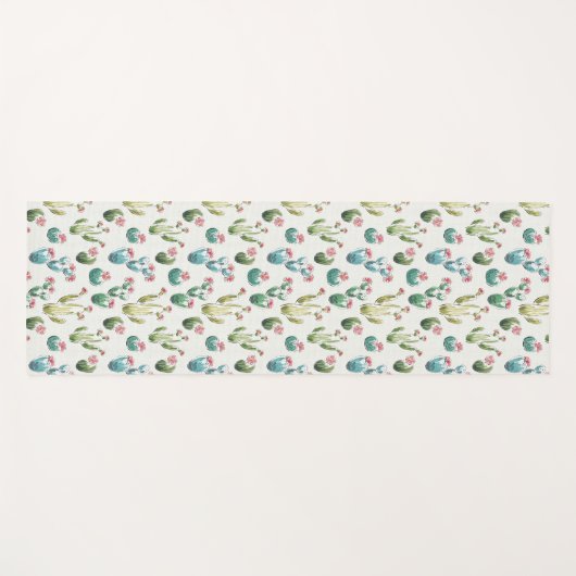 Woestijnbloem Stap | Roze patroon Yogamat (Voorkant (horizontaal))