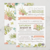 Woestijnbloem succulent bruids douche uitnodiging (Voorkant / Achterkant)