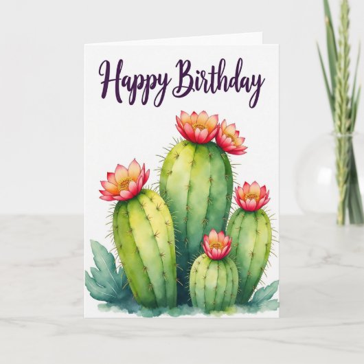 Woestijnbloem Verjaardagskaart Kaart (Voorkant)