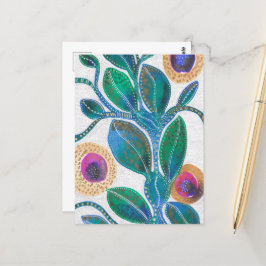 Woestijnbloem, waterverf en pen, oorspronkelijke k briefkaart