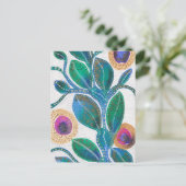 Woestijnbloem, waterverf en pen, oorspronkelijke k briefkaart (Staand voorkant)