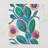 Woestijnbloem, waterverf en pen, oorspronkelijke k briefkaart (Voorkant)