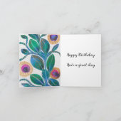 Woestijnbloem, waterverf kunst, gefeliciteerd verj kaart (Binnen)