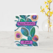 Woestijnbloem, waterverf kunst, gefeliciteerd verj kaart (Gele Bloem)