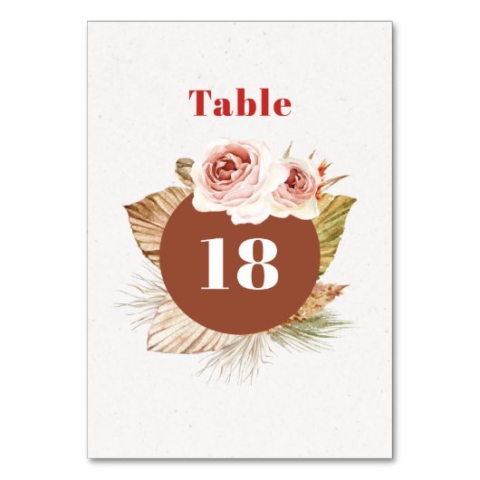 Woestijnbloemen boho floral bruiltingnummer kaart (Voorkant)