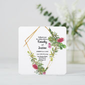 Woestijnbloemen en Cactus Watercolor Bruiloft Kaart (Staand voorkant)