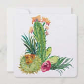 Woestijnbloemen en Cactus Waterverf Bruiloft Kaart (Achterkant)