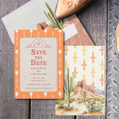 Woestijnbloemen Westerne bruiloft Save the Date Ka