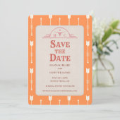 Woestijnbloemen Westerne bruiloft Save the Date Ka (Staand voorkant)